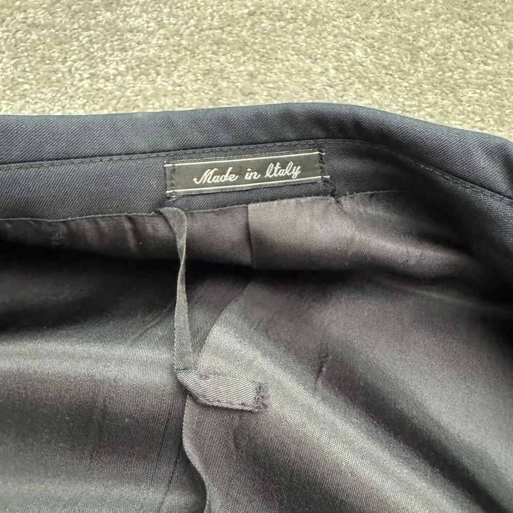 Naldini Keno-77 Wool Super 120s Suit Blazer Jacket Mens 42R Navy Blue Ventless